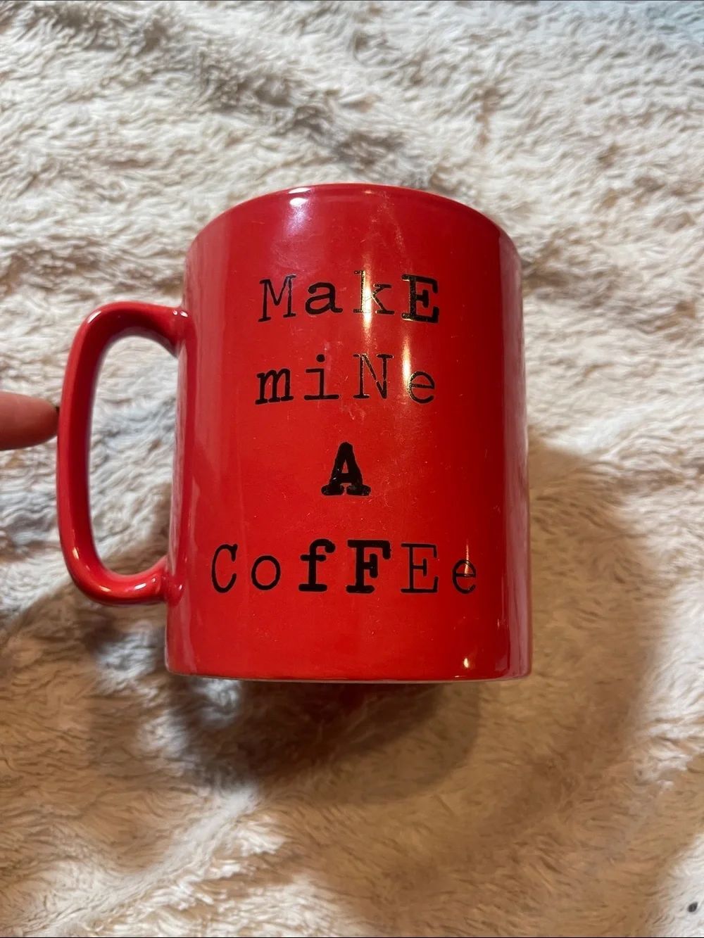 Red 'Make Mine A Coffee' Ceramic oversized Mug